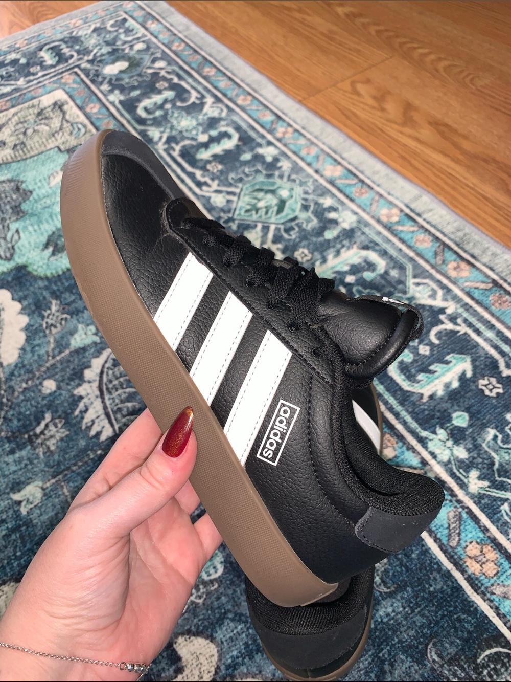 Adidas VL court 3.0 7.5 shoes skater sneakers black stripe - Picture 3 of 6